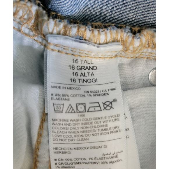 Old Navy Women 16 Tall Jeans O.G. Loose High Rise Medium Wash Distressed Denim - Picture 9 of 10